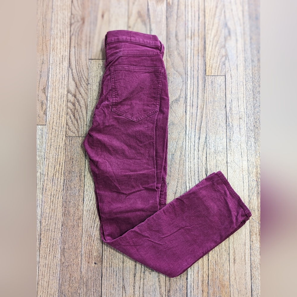 GAP pinkish/purplish cigarette high rise corduroy pants